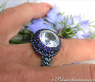 Spectacular Blue Topaz Ring with Sapphires