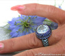 Spectacular Blue Topaz Ring with Sapphires