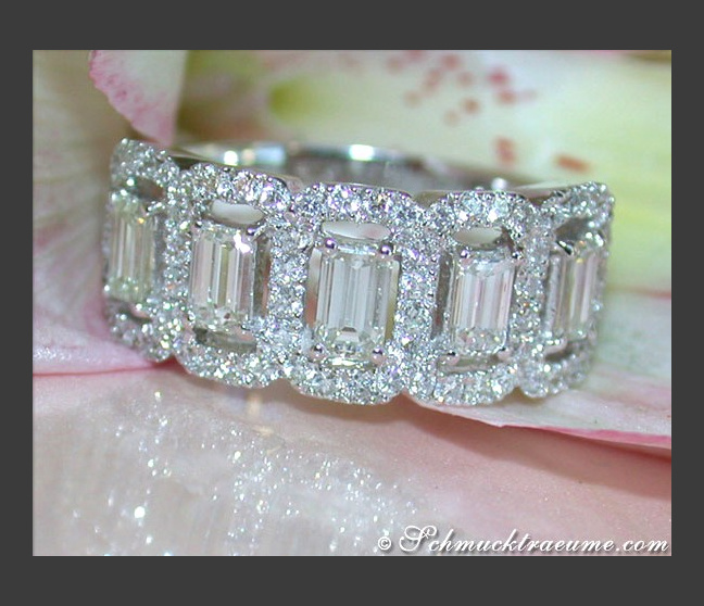 Precious Eternity Ring with Emerald Cut Diamonds Precious Eternity Ring with Emerald Cut Diamonds