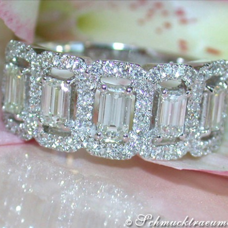 Precious Eternity Ring with Emerald Cut Diamonds