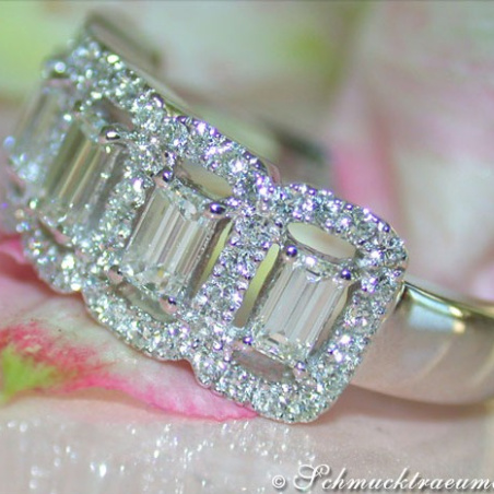 Precious Eternity Ring with Emerald Cut Diamonds