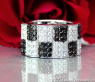 Minimalist Eternity Ring with Black & White Diamonds