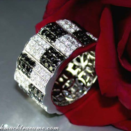 Minimalist Eternity Ring with Black & White Diamonds