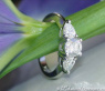 Feminine Diamond Solitaire Ring with Pear Shaped Diamonds