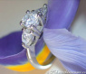 Feminine Diamond Solitaire Ring with Pear Shaped Diamonds