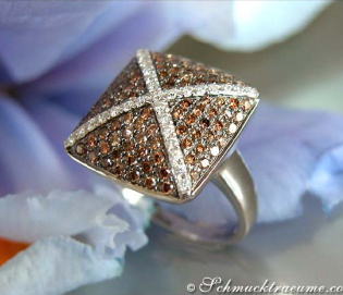 Sporty Natural Brown & White Diamond Ring