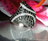 Solid Black & White Diamond Rhombic Style Ring