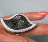 Opulent Black & White Diamond Leaf Style Ring