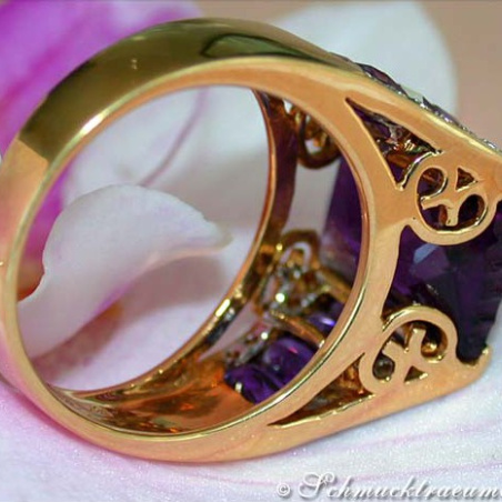 Unique Amethyst Ring with Diamonds