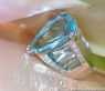 Huge Aquamarine Pear Ring with Diamonds
