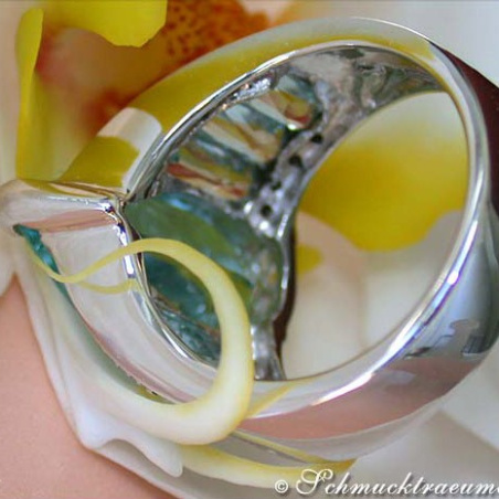 Huge Aquamarine Pear Ring with Diamonds