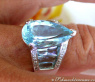 Huge Aquamarine Pear Ring with Diamonds