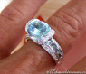Aquamarin Ring mit Brillanten in Weißgold