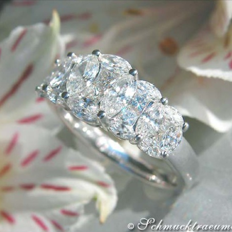 Exquisite Marquise and Princess Cut Diamond Ring