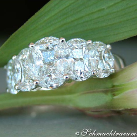 Exquisite Marquise and Princess Cut Diamond Ring