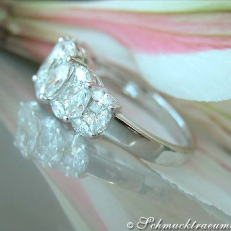 Exquisite Marquise and Princess Cut Diamond Ring
