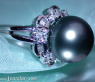 Edler Tahitiperle Ring mit Diamanten (Baguette & Brillant Schliff)
