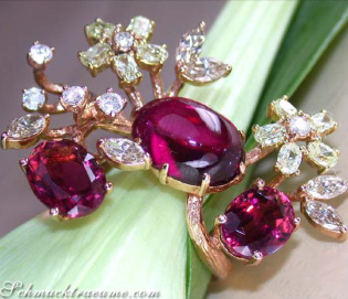Spectacular Pink Tourmaline Diamond Blossom Ring