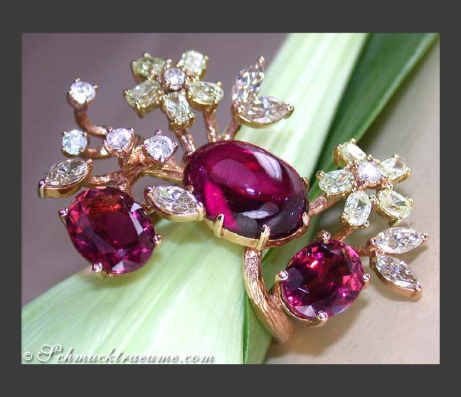 Spectacular Pink Tourmaline Diamond Blossom Ring Spectacular Pink Tourmaline Diamond Blossom Ring
