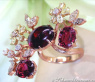 Spectacular Pink Tourmaline Diamond Blossom Ring
