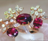 Spectacular Pink Tourmaline Diamond Blossom Ring