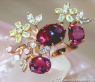 Spectacular Pink Tourmaline Diamond Blossom Ring