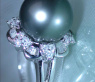 Edler Tahitiperle Ring mit Diamanten (Baguette & Brillant Schliff)
