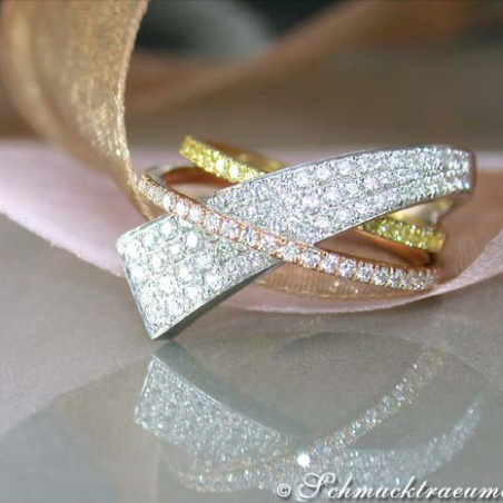 Beautiful Yellow & White Diamond Ring