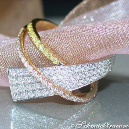 Beautiful Yellow & White Diamond Ring