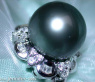 Edler Tahitiperle Ring mit Diamanten (Baguette & Brillant Schliff)
