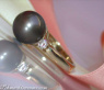 Pretty Tahitian Pearl Ring with Diamonds