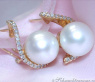 Beautiful Southsea Pearl Earrings with Diamonds