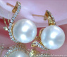 Beautiful Southsea Pearl Earrings with Diamonds