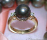 Pretty Tahitian Pearl Ring with Diamonds