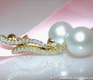 Picture Perfect South Sea Pearl Earrings with Diamonds