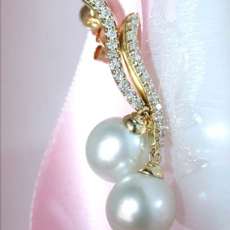Picture Perfect South Sea Pearl Earrings with Diamonds