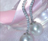 Curved Southsea Pearl Earrings with Diamonds