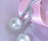 Curved Southsea Pearl Earrings with Diamonds