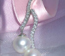 Curved Southsea Pearl Earrings with Diamonds