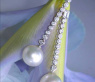 Long Southsea Pearl Dangling Earrings with Diamonds