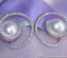 Fabulous Southsea Pearl Earrings with Diamonds