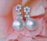 Unique Southsea Pearl Earrings with Diamonds