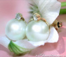 Beautiful Southsea Pearl Studs with Diamonds in Yellow Gold 14k