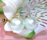 Beautiful Southsea Pearl Studs with Diamonds in Yellow Gold 14k