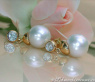 Exquisite Southsea Pearl Diamond Earrings in Yellow gold