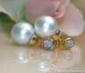 Exquisite Southsea Pearl Diamond Earrings in Yellow gold