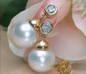 Exquisite Southsea Pearl Diamond Earrings in Yellow gold