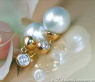 Exquisite Southsea Pearl Diamond Earrings in Yellow gold
