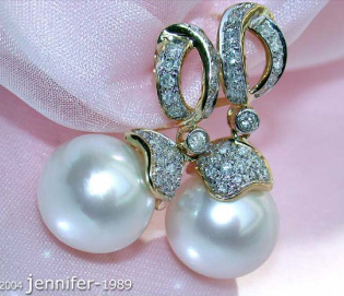 Timelessly Elegant Southsea Pearl Earrings with Diamonds