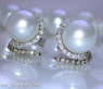 Southsea Pearl Studs with white & brown Diamonds